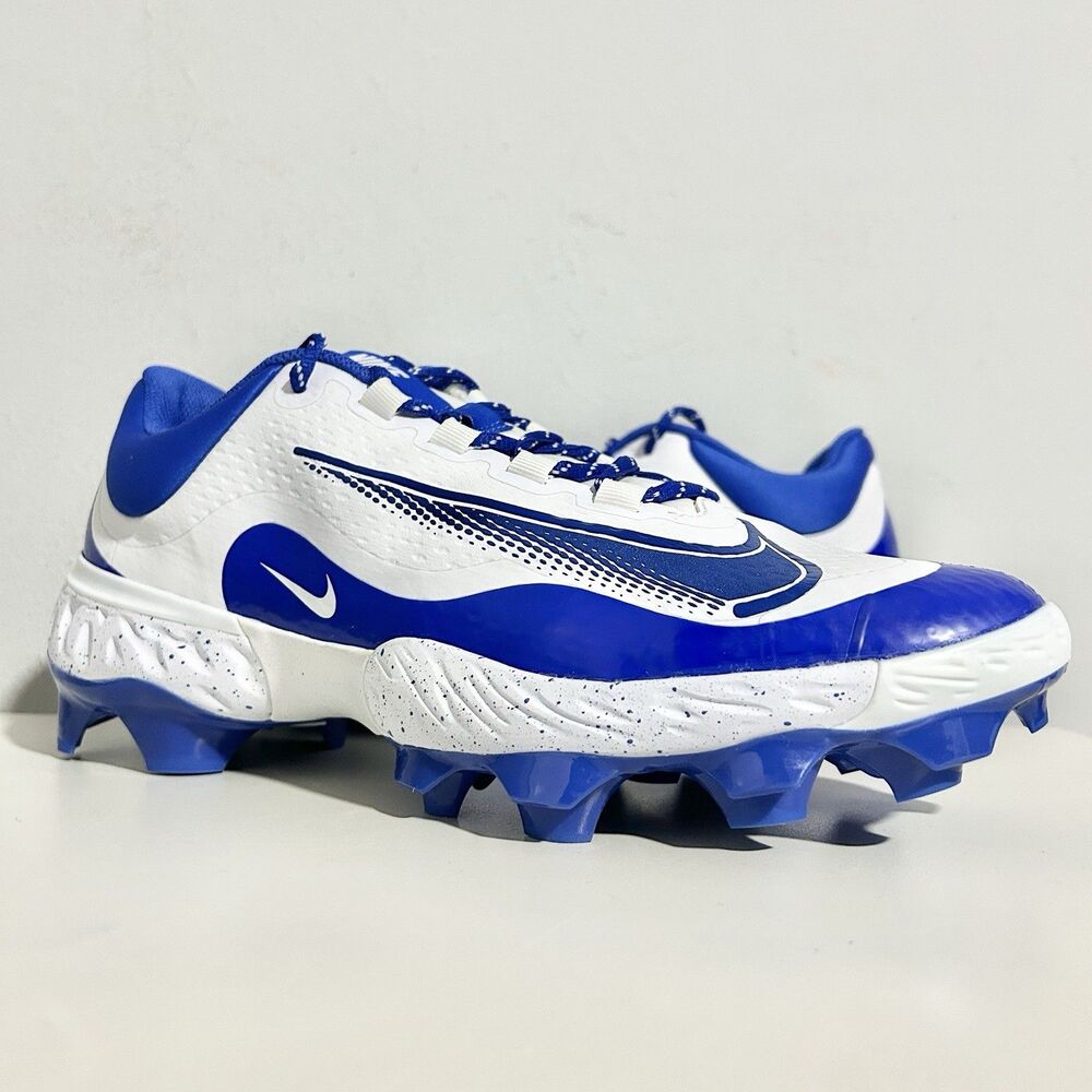 Nike Alpha Huarache Elite 4 MCS “White Blue” Mens Size 12 Baseball Cleats No Lid
